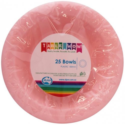 Reusable Bowl Light Pink 18cm 25pk