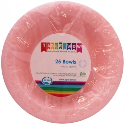 Reusable Bowl Light Pink 18cm 25pk