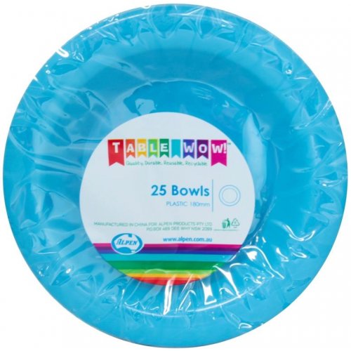 Reusable Bowl Azure Blue 18cm 25pk