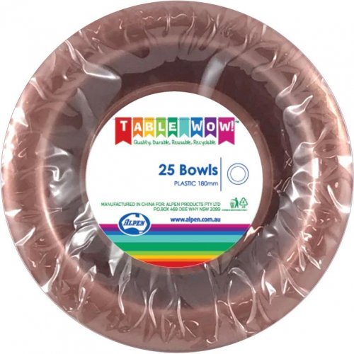Reusable Bowl Rose Gold 18cm 25pk