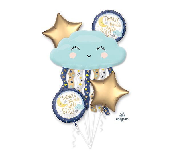 Foil Balloon Bouquet Twinkle Little Star P75 5pk