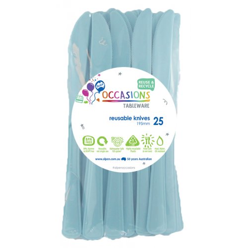 Reusable Knives Light Blue 25pk