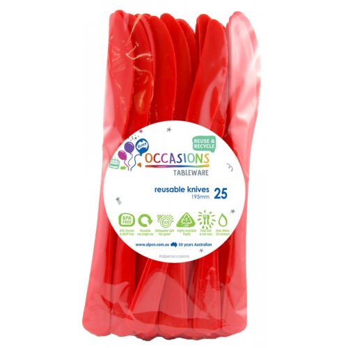 Reusable Knives Red 25pk