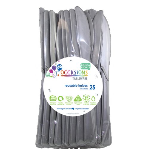 Reusable Knives Silver 25pk