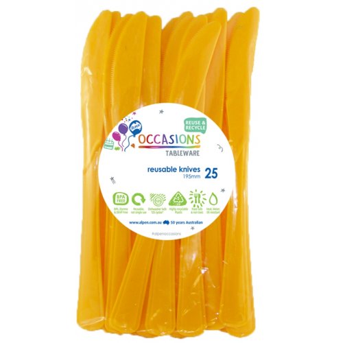 Reusable Knives Yellow 25pk