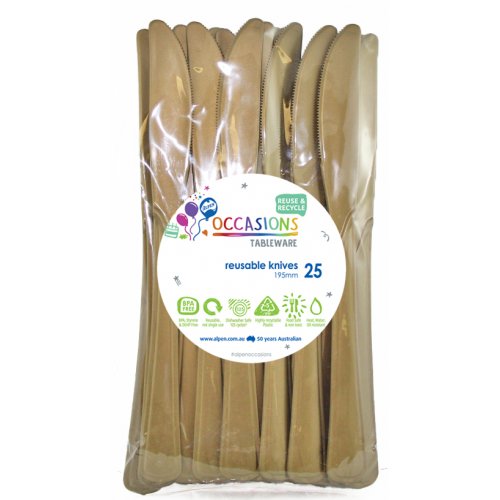 Reusable Knives Gold 25pk