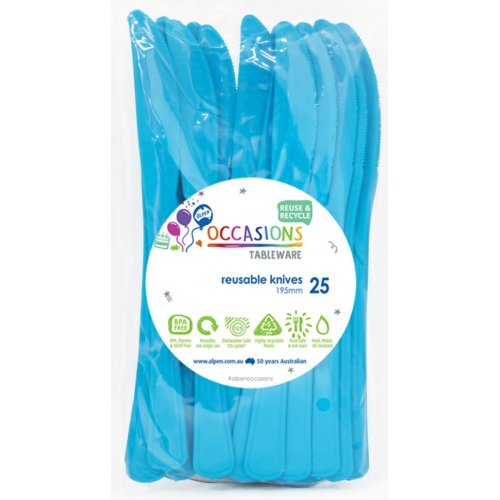Reusable Knives Azure Blue 25pk