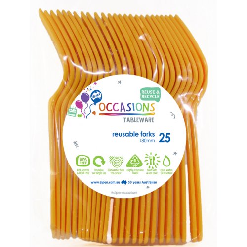 Reusable Forks Yellow 25pk