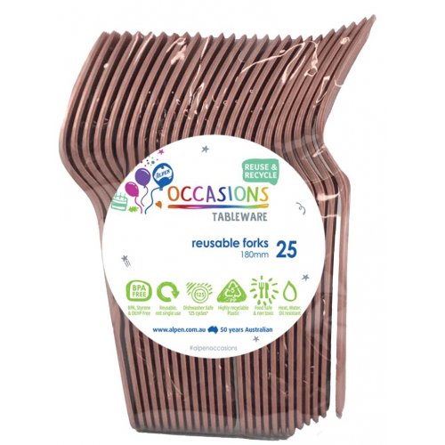 Reusable Fork Rose Gold 25pk