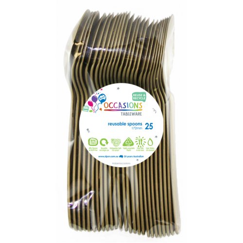 Reusable Spoons Gold 25pk