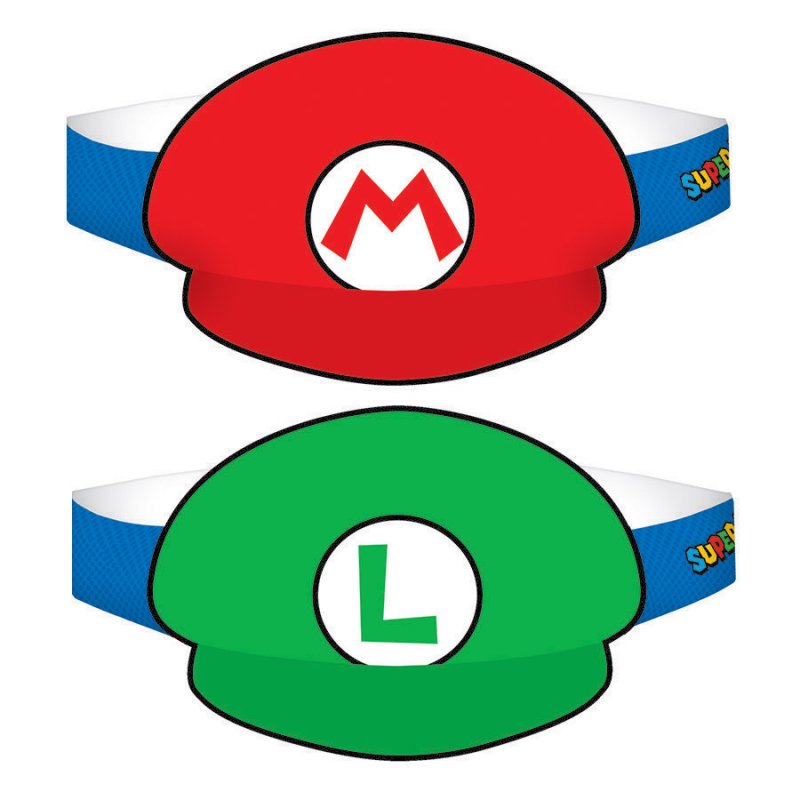 Super Mario Brothers Paper Hat 8Pk