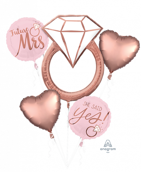 Bouquet 5pc Balloons Blush Wedding Future Mrs She Said Yes