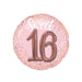 Ronis Milestone Foil Balloon Sweet Sixteen Pink Blush