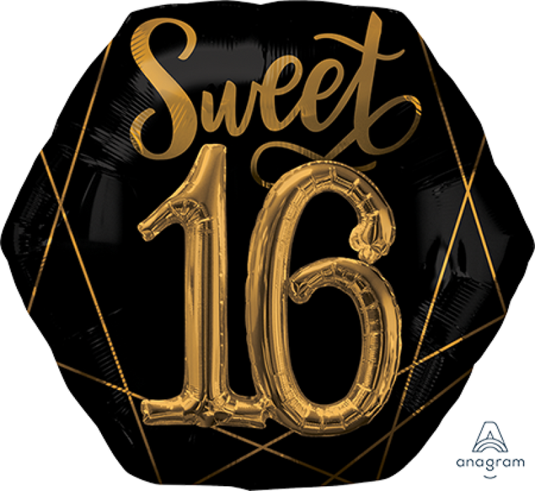BLN FOIL™ 76cm Multi-Balloon Elegant Sweet Sixteen
