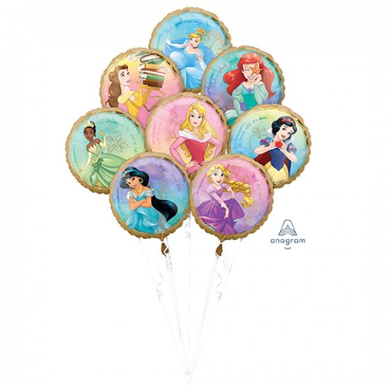 Foil Balloon Bouquet 5pc Disney Princesses Once Upon A Time P76