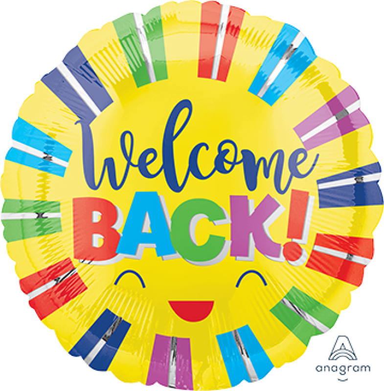 Ronis Standard Foil Balloon 45cm Welcome Back Colourful Stripes