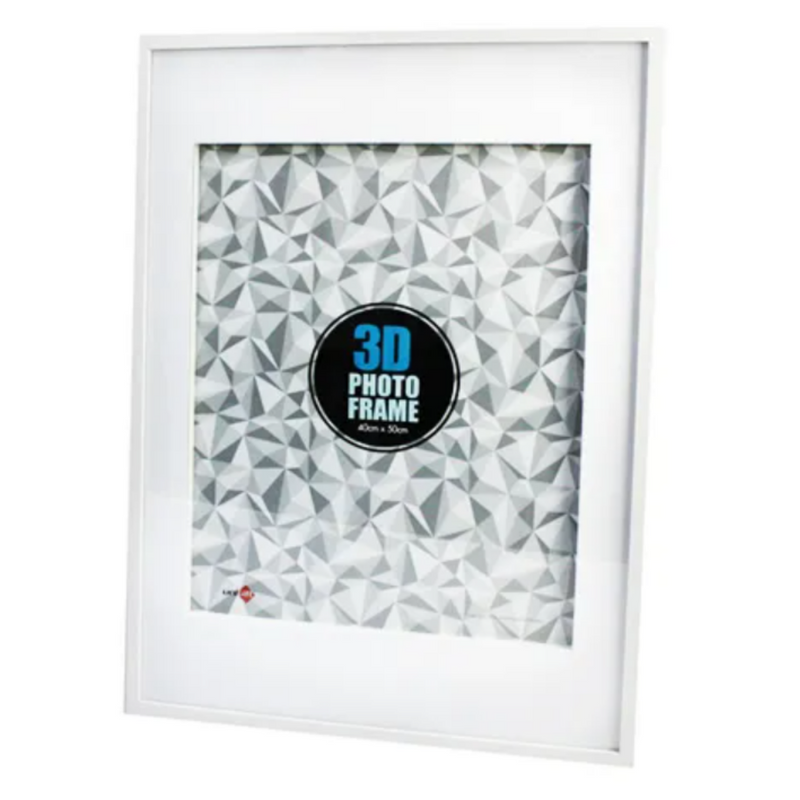 White 3D frame 50x70cm with 40x50cm opening for posters and artwork