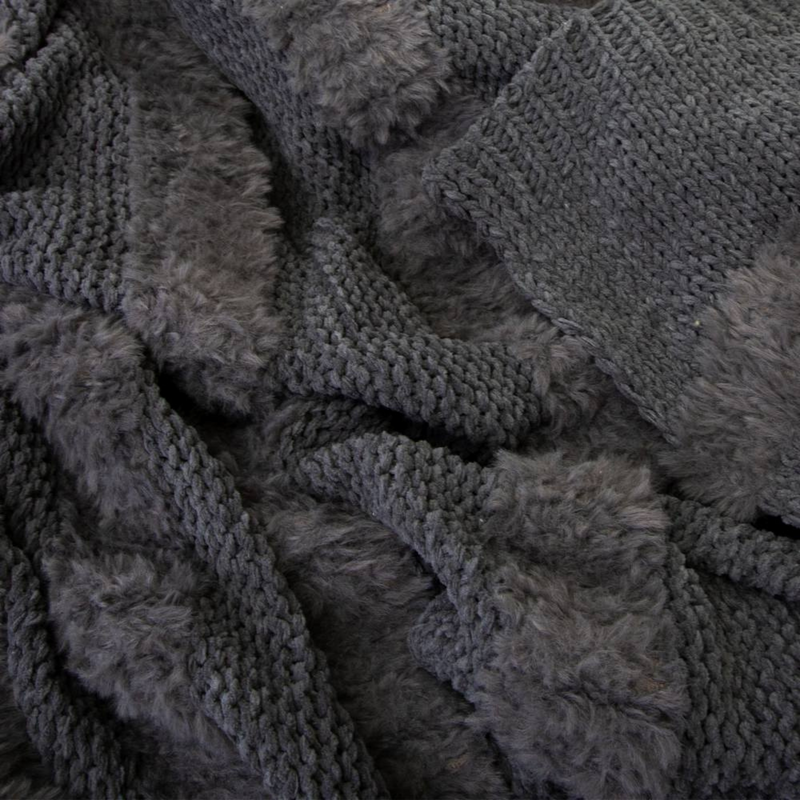 Darby Chenille Throw Charcoal 130x160cm 