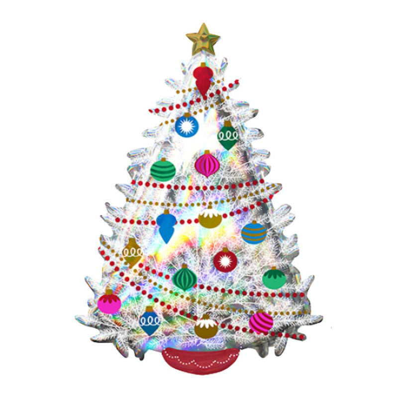 Iridescent Christmas Tree Holographic Super Shape Foil Balloon P40