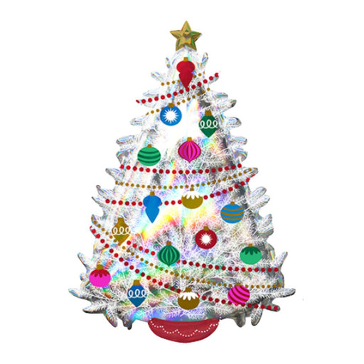 Iridescent Christmas Tree Holographic Super Shape Foil Balloon P40