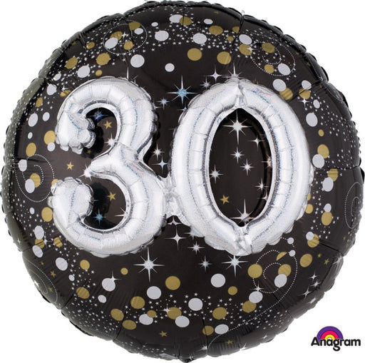 Multi-Balloon Holo Sparkling 30th Birthday 91cm