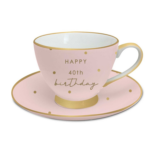 Ronis 40th Tea Cup and Saucer Set