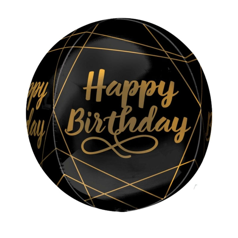 Orbz Balloon XL Elegant Happy Birthday 38cm