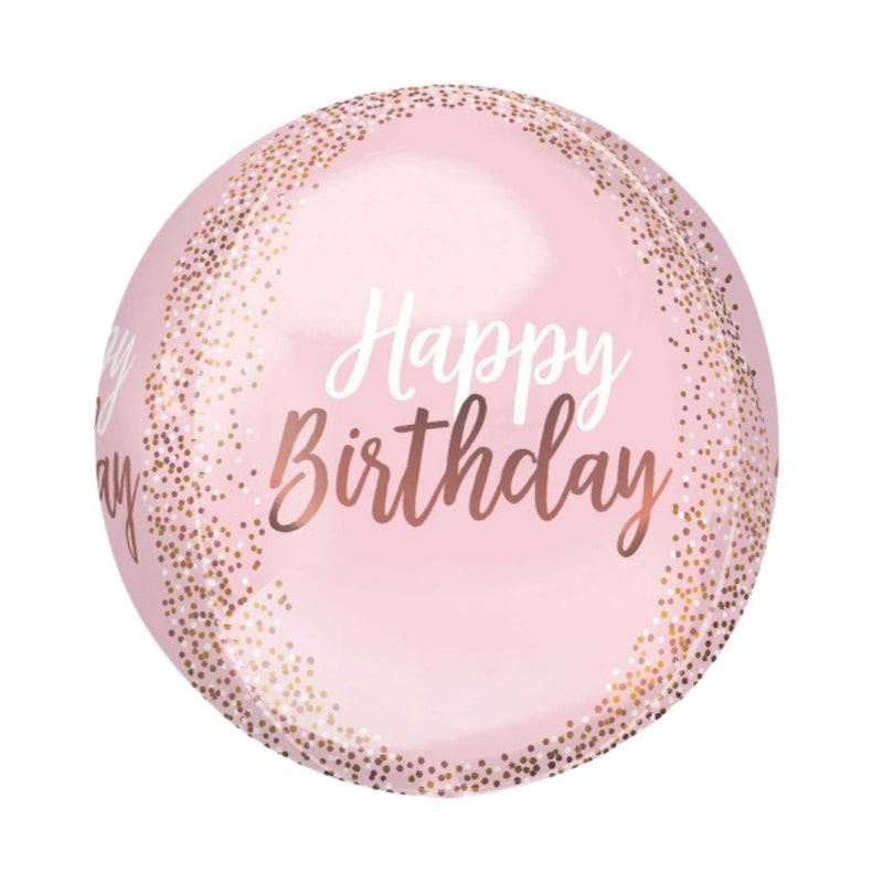 Orbz Balloon XL Blush Happy Birthday 38cm