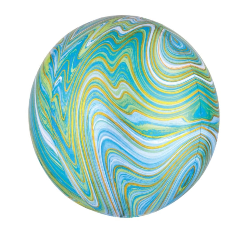 Orbz Balloon XL Blue Green Marblez 38cm