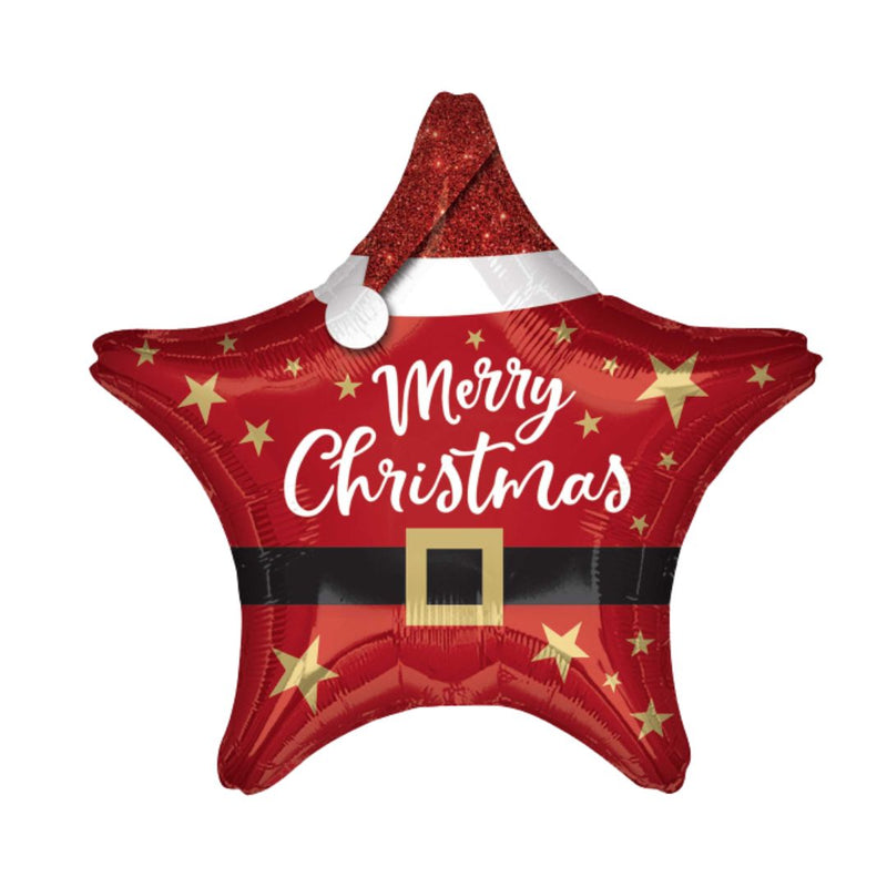 Bln Foil 45cm XL Santa Merry Christmas Star