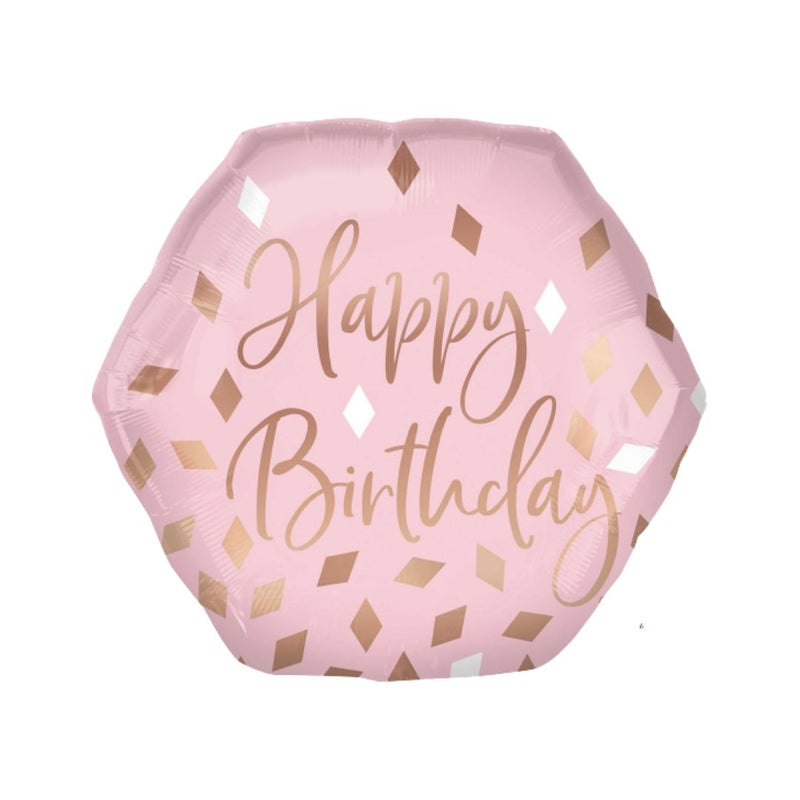 Foil Balloon SuperShape XL Blush Happy Birthday P30