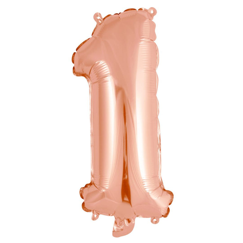 Numeral Foil Balloon 35cm Rose Gold - 1