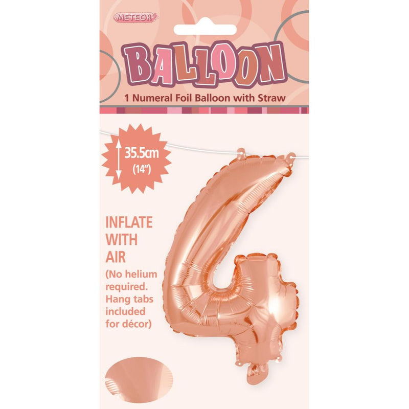 Numeral Foil Balloon 35cm Rose Gold - 4