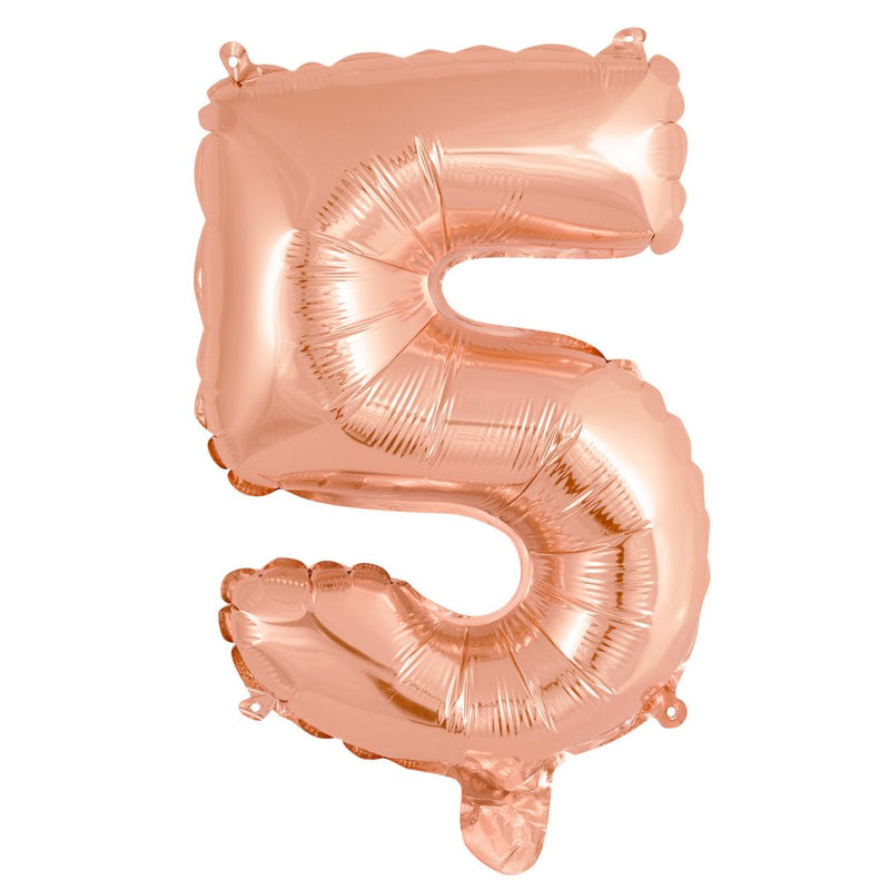 Numeral Foil Balloon 35cm Rose Gold - 5