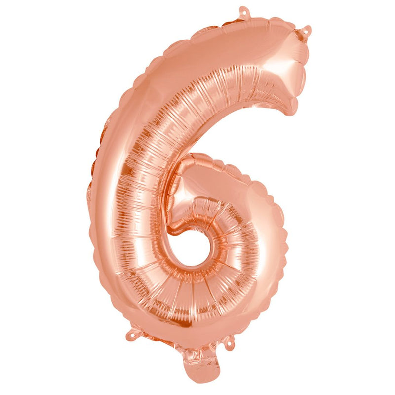 Numeral Foil Balloon 35cm Rose Gold - 6
