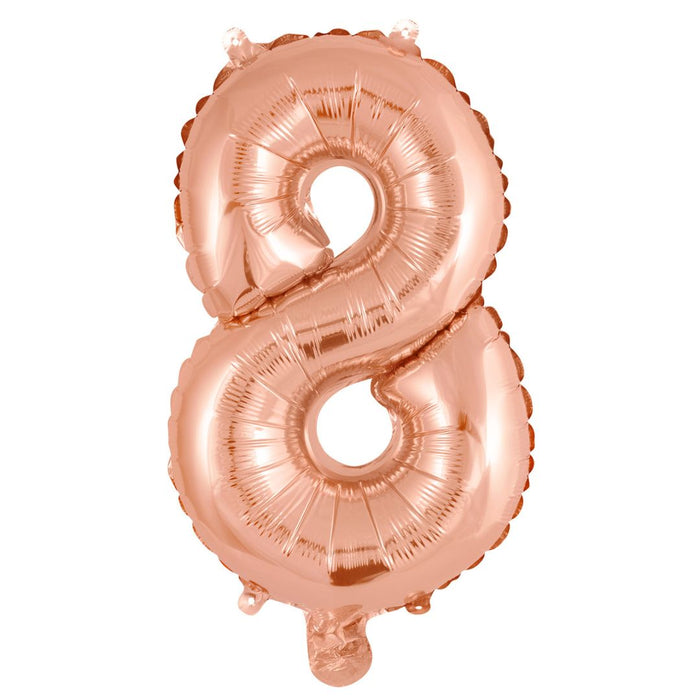 Numeral Foil Balloon 35cm Rose Gold - 8