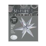 Ronis Shape Foil Balloon 70cm Glitz Starburst Silver_2