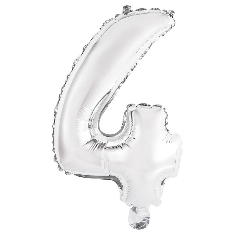 Numeral Foil Balloon 35cm Silver - 4
