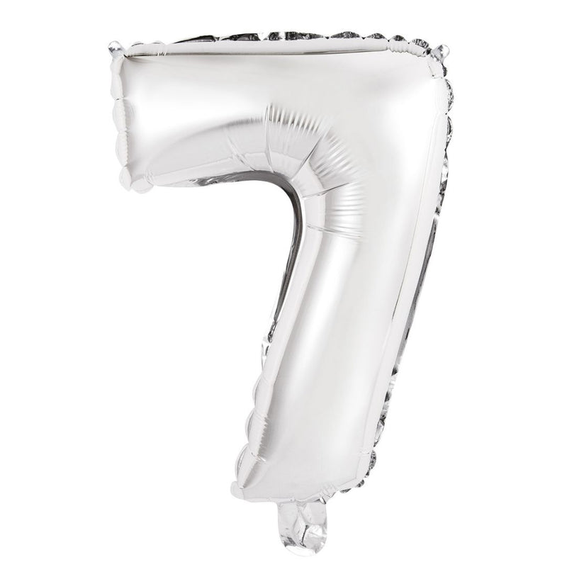 Numeral Foil Balloon 35cm Silver - 7