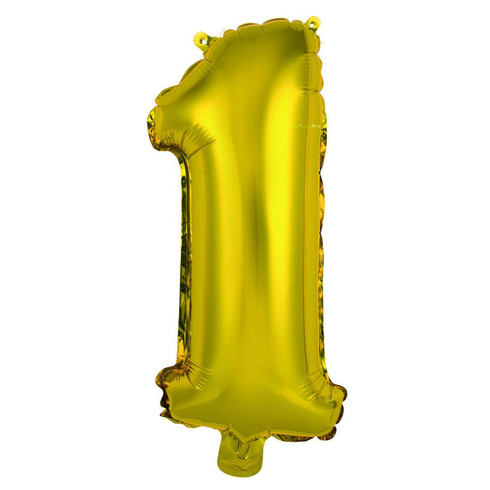 Numeral Foil Balloon 35cm Gold - 1