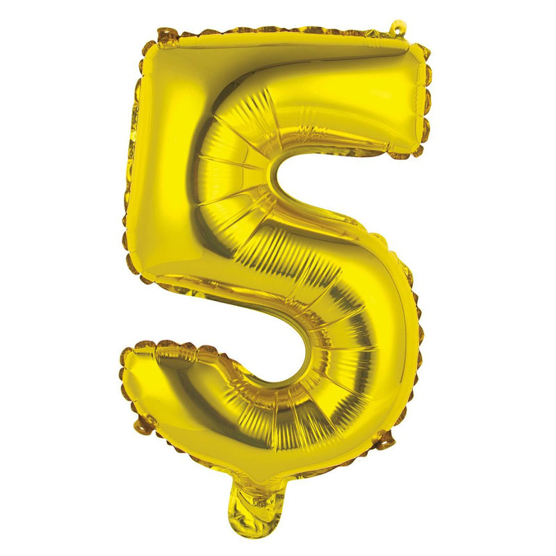 Numeral Foil Balloon 35cm Gold - 5