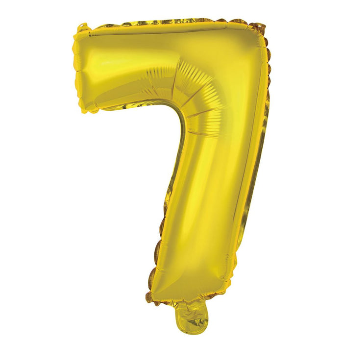 Numeral Foil Balloon 35cm Gold - 7