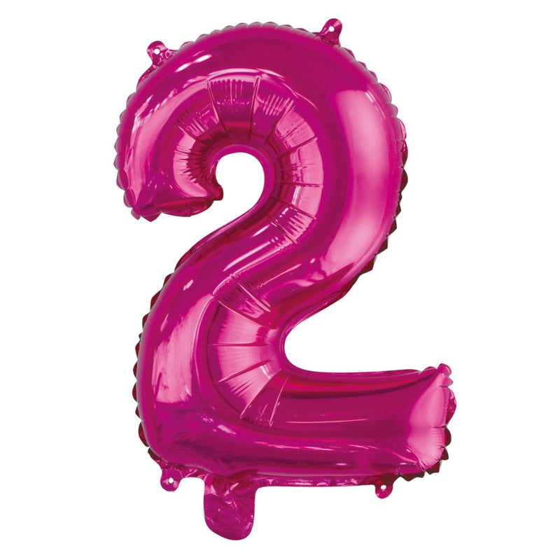 Numeral Foil Balloon 35cm Hot Pink - 2