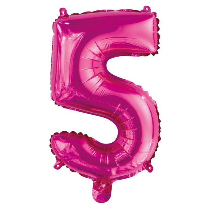 Numeral Foil Balloon 35cm Hot Pink - 5