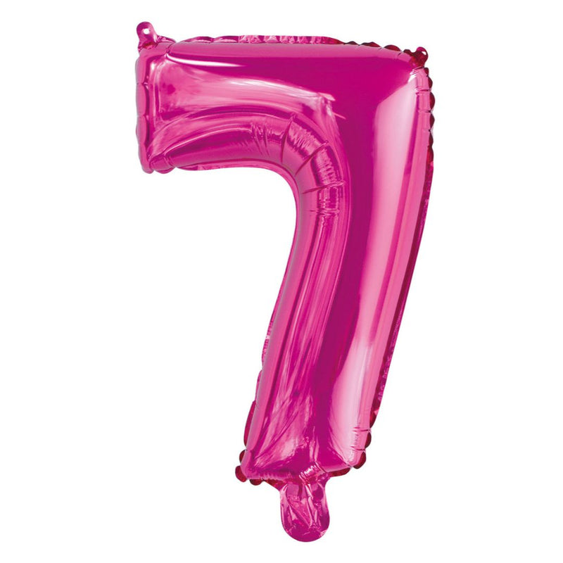 Numeral Foil Balloon 35cm Hot Pink - 7