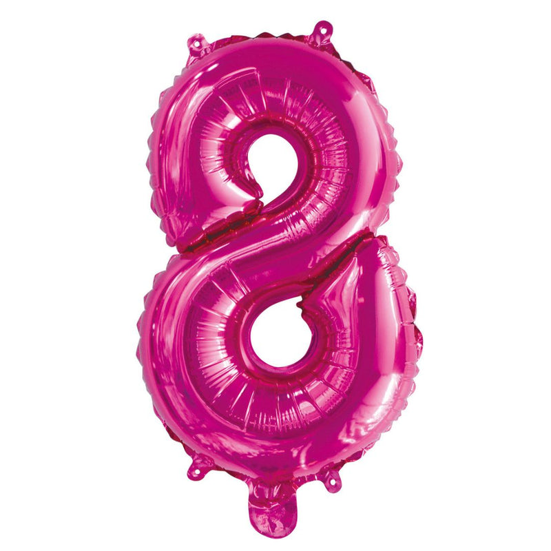 Numeral Foil Balloon 35cm Hot Pink - 8