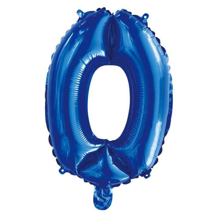 Numeral Foil Balloon 35cm Royal Blue - 0