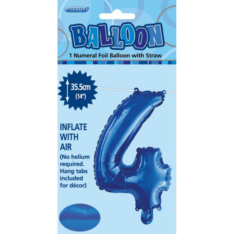 Numeral Foil Balloon 35cm Royal Blue - 4