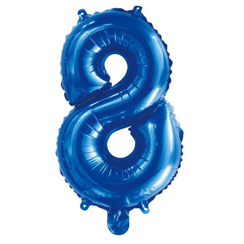 Numeral Foil Balloon 35cm Royal Blue - 8