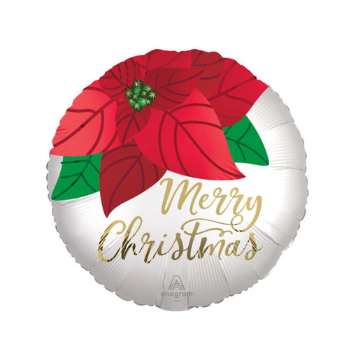 Christmas Poinsettia Satin Orbz Foil Balloon XL